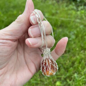 Carnelian in Sterling Silver Net with Chain (gift4)