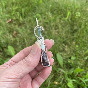 Magical Delights Dragon Jasper, Opal, & Aqua Aura Pendant (mdp75)