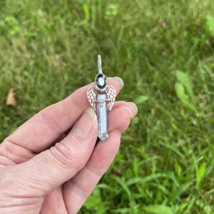 Magical Delights Mystic Topaz and Aqua Aura Angel Pendant (mdp78)