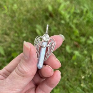 Magical Delights Quartz and Aqua Aura Angel Pendant (mdp79)