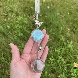 Magical Delights Danburite and Smoky Quartz Wand (mdw49)