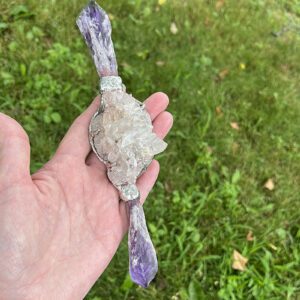 Magical Delights Tooth Amethyst and Quartz Wand (mdw51)